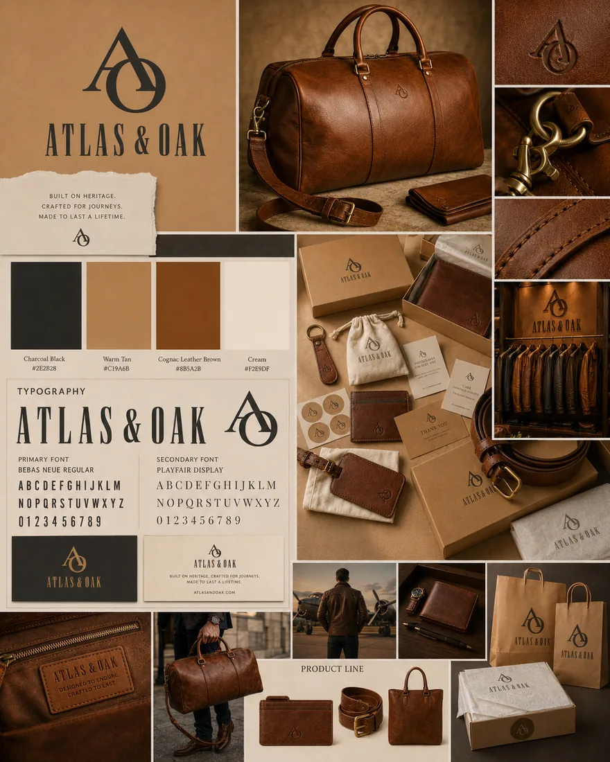 Atlas & Oak brand board