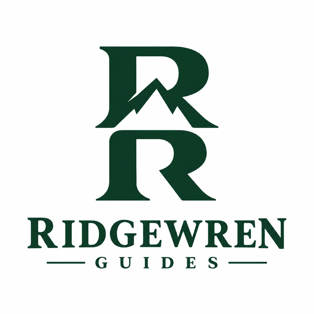 Ridgewren Guides logo, generated from the prompt above