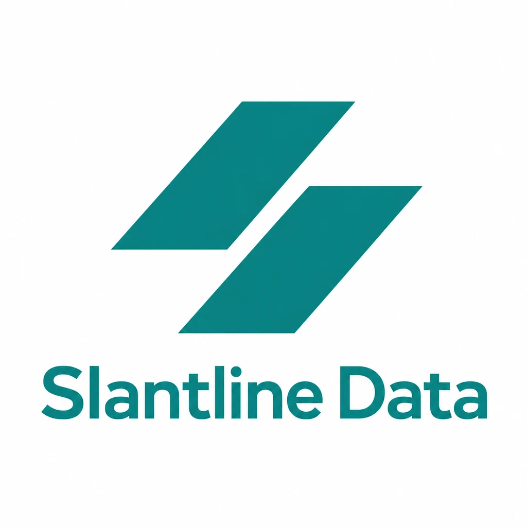 Slantline Data logo, generated from the prompt above