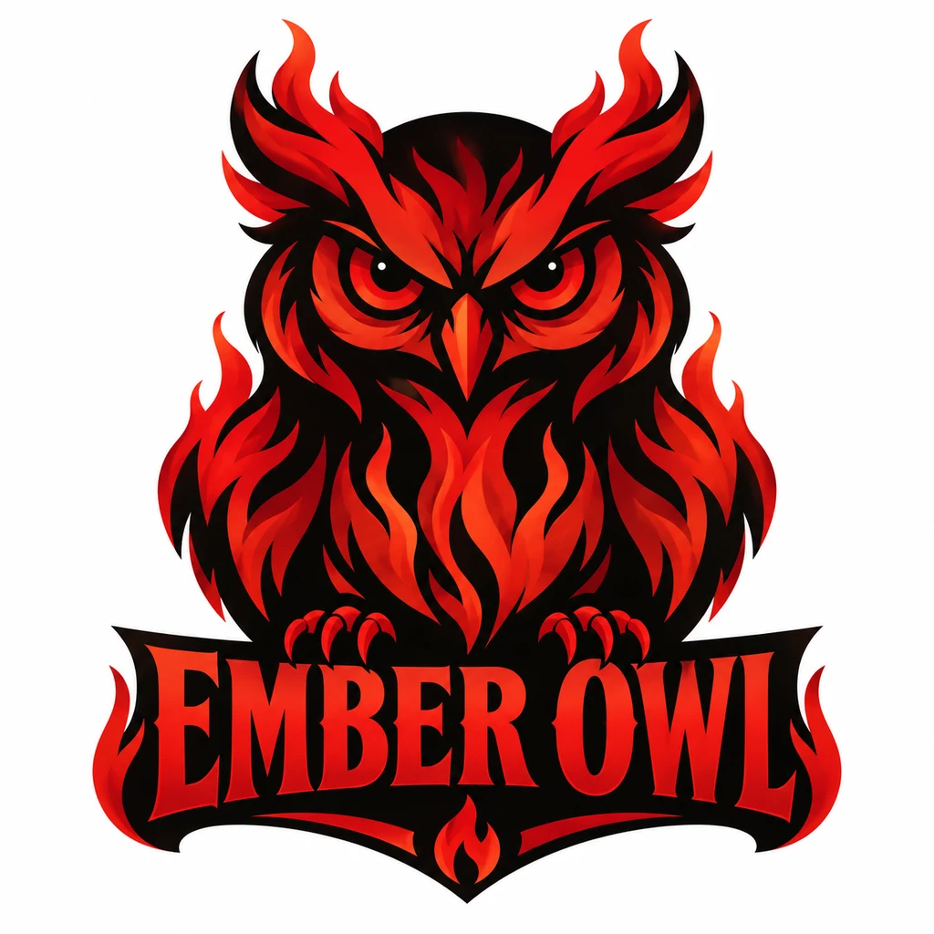 Ember Owl logo, generated from the prompt above
