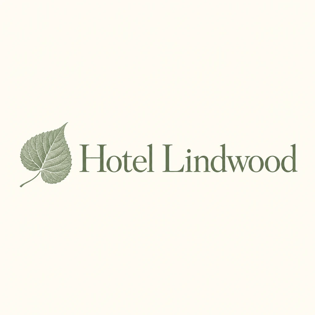 Hotel Lindwood logo, full version, generated from the prompt above