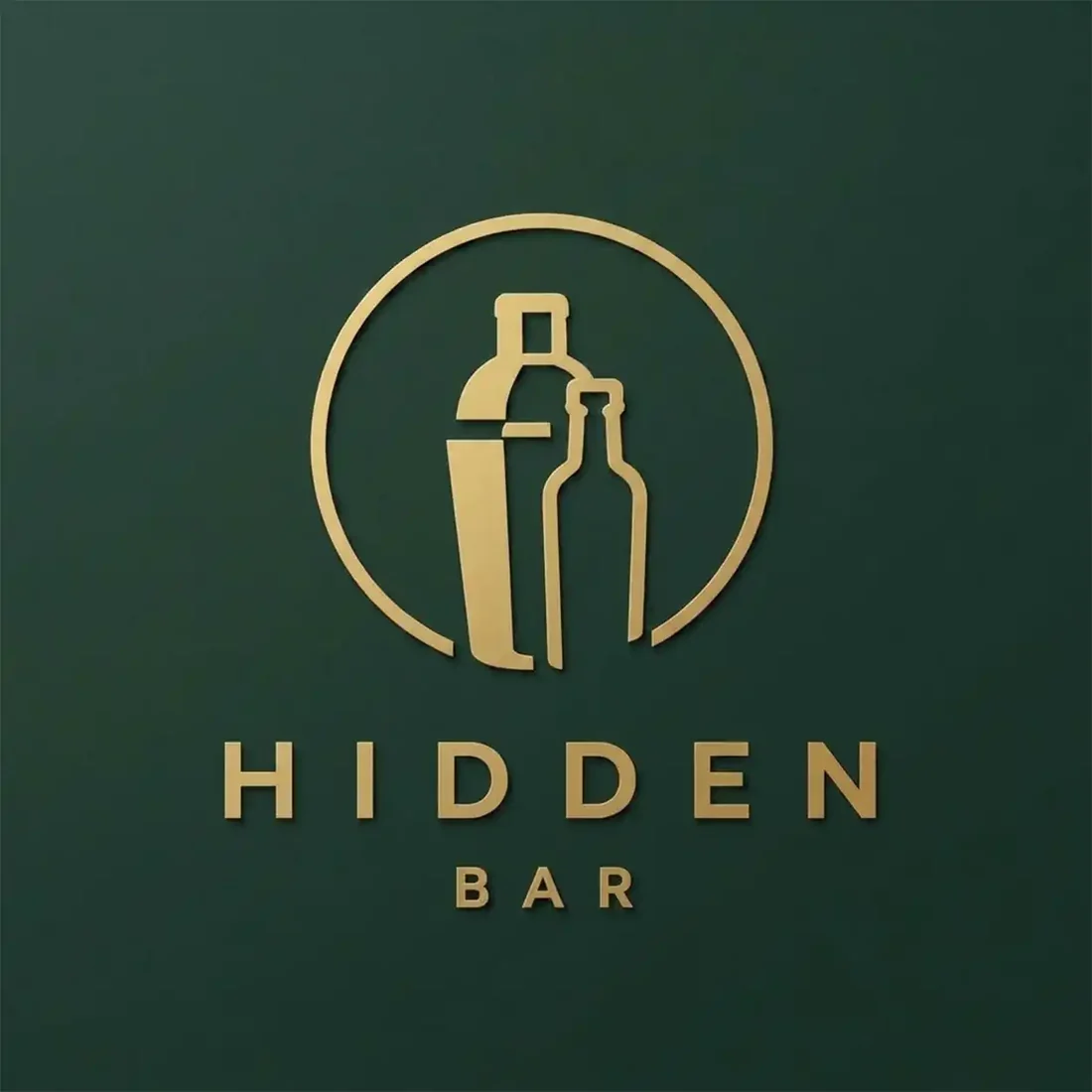 Hidden Bar, a bar logo generated with Logofai