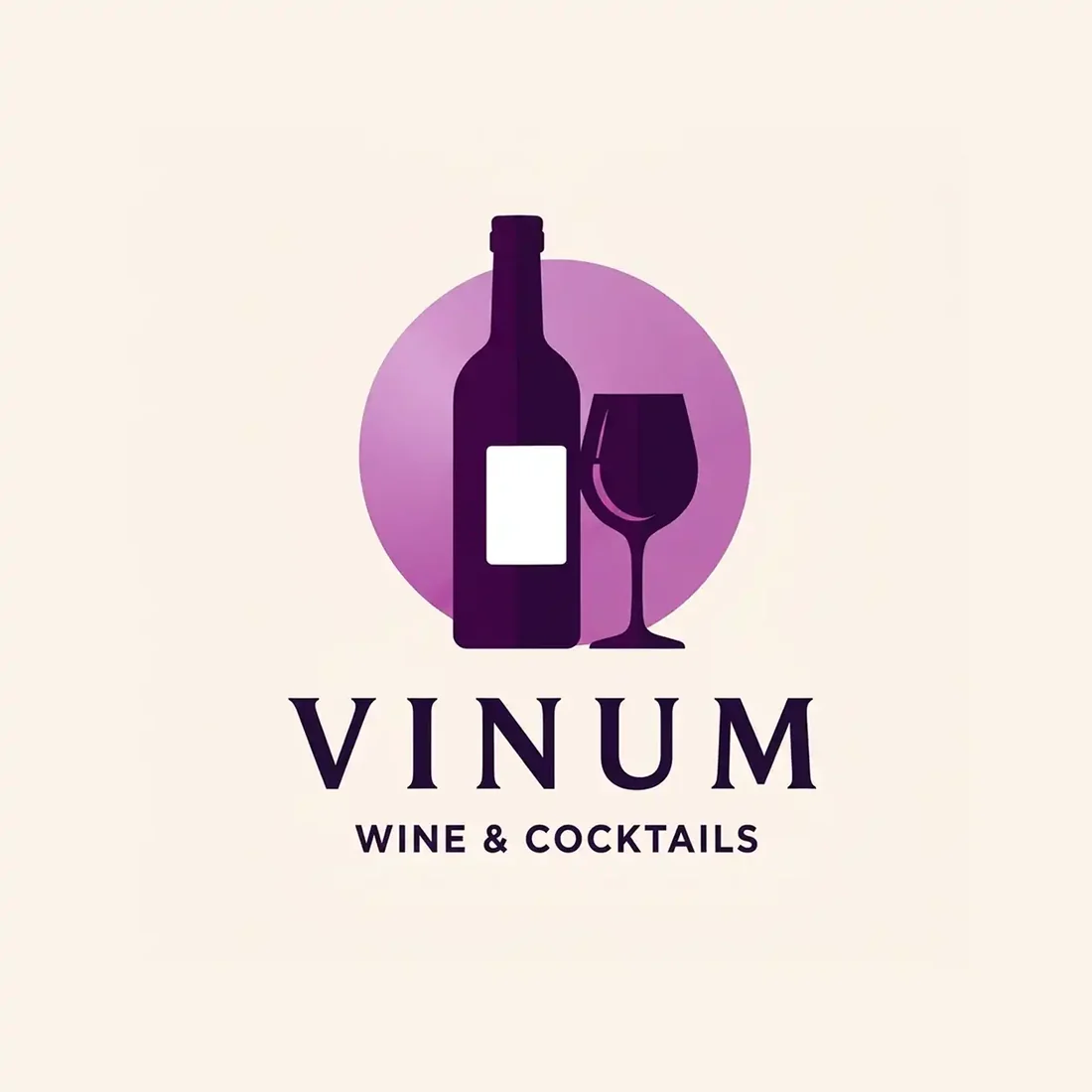 Vinum Wine & Cocktails, a bar logo generated with Logofai