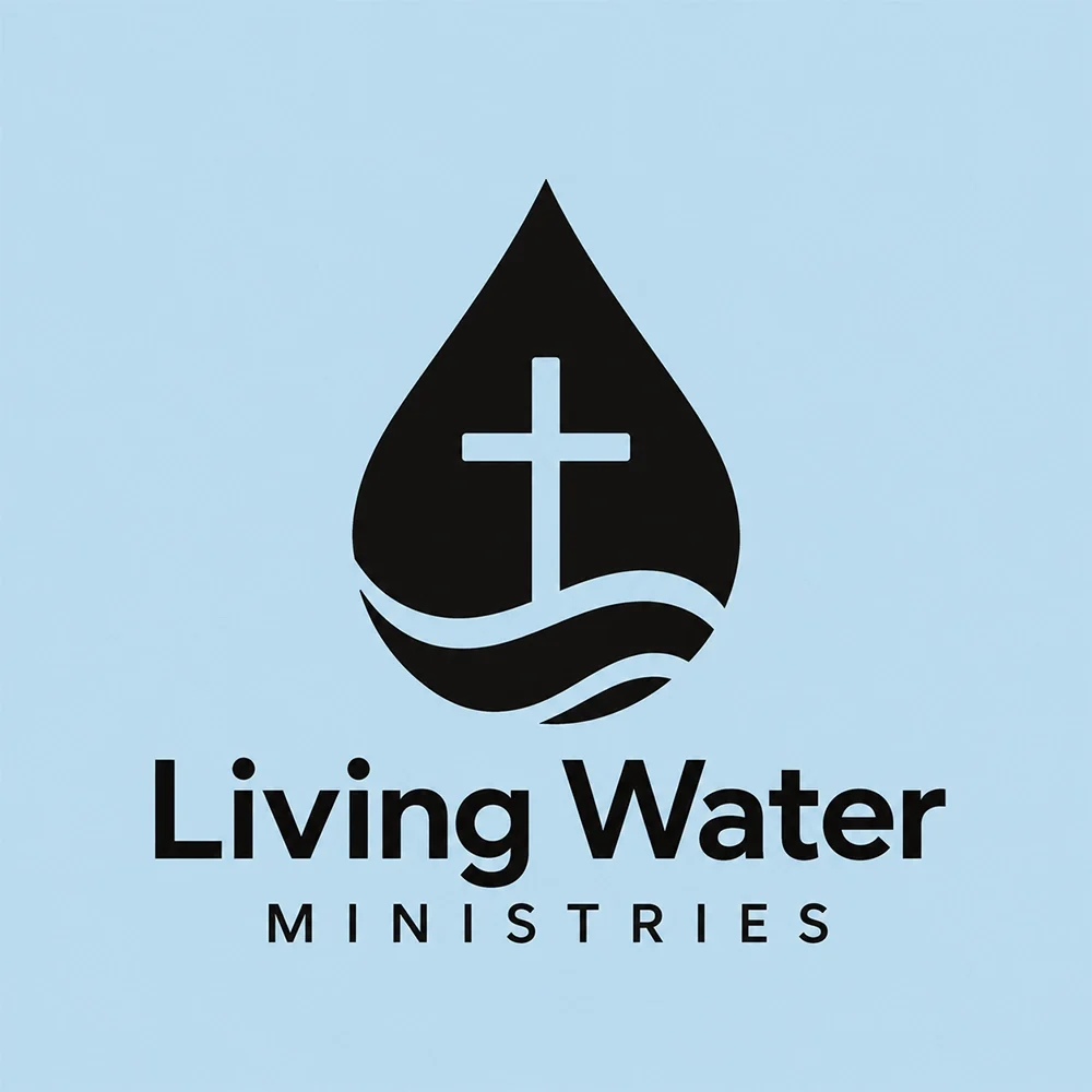 Living Water Ministries, a church logo generated with Logofai
