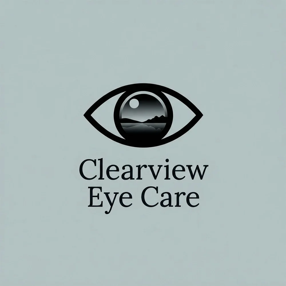 Clearview Eye Care, a medical and dental logo generated with Logofai
