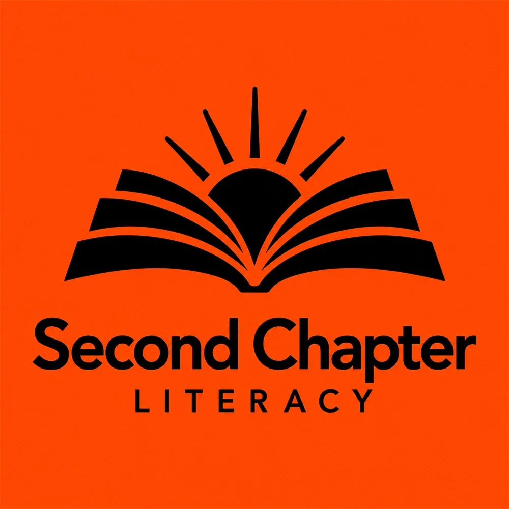 Second Chapter Literacy, a nonprofit logo generated with Logofai