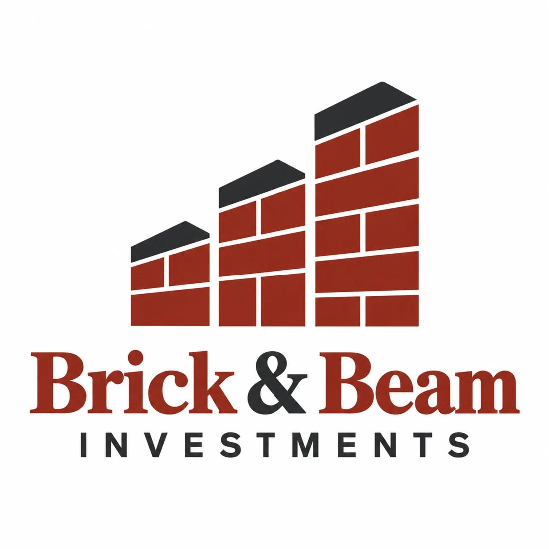 Brick & Beam Investments, a real estate logo generated with Logofai