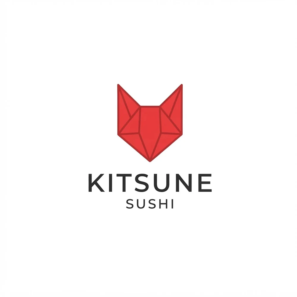 Kitsune Sushi, a restaurant logo generated with Logofai
