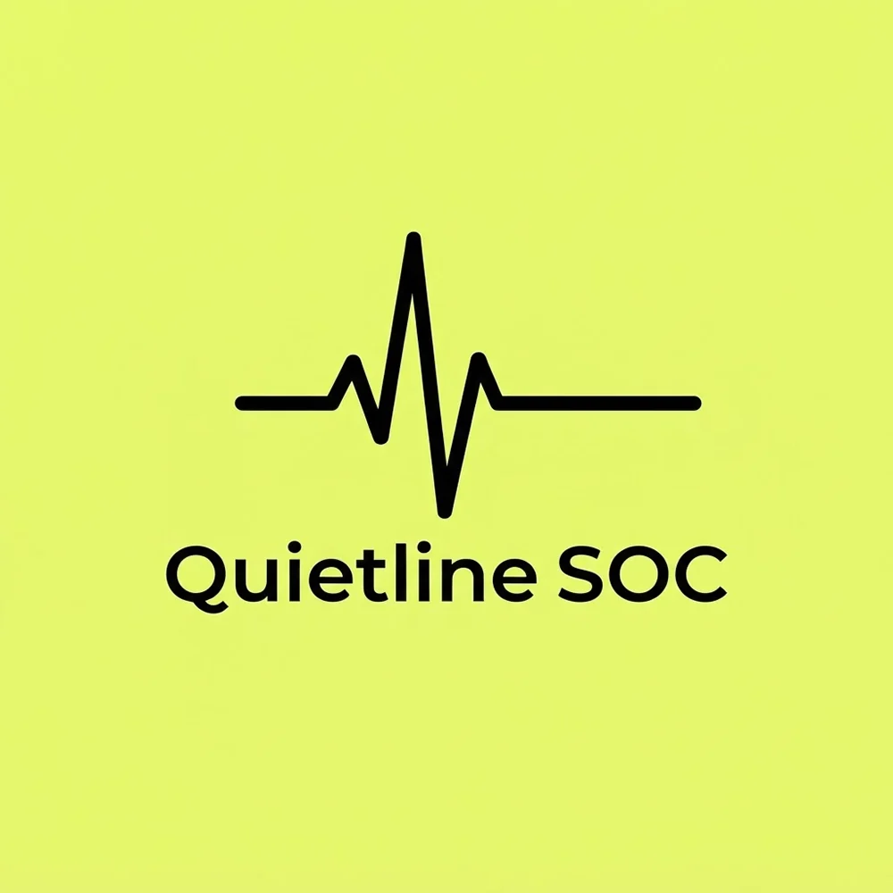 Quietline SOC, a security logo generated with Logofai