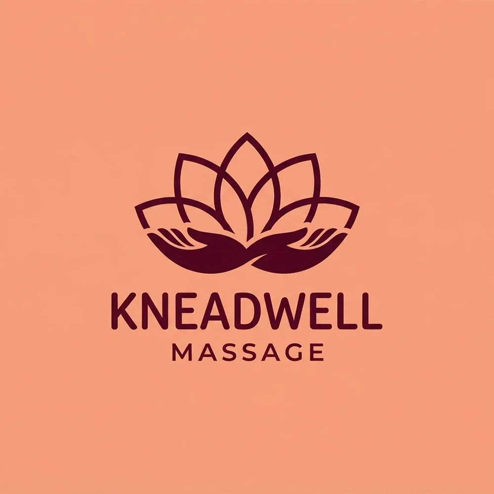 Kneadwell Massage, a spa and wellness logo generated with Logofai