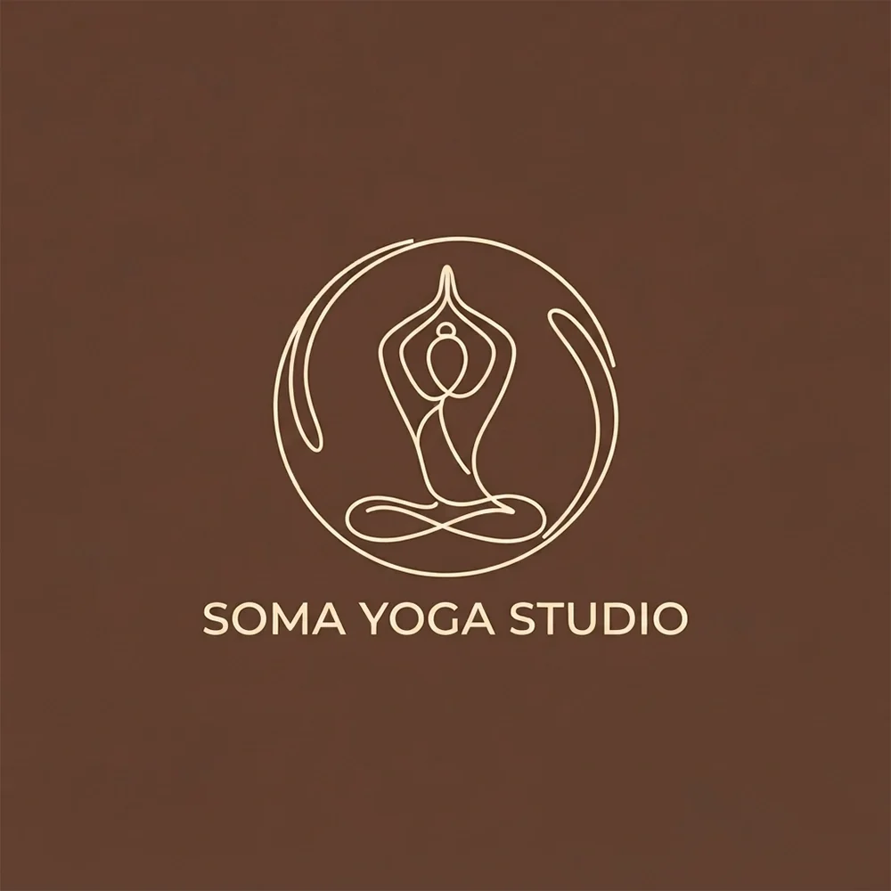 Soma Yoga Studio, a spa and wellness logo generated with Logofai