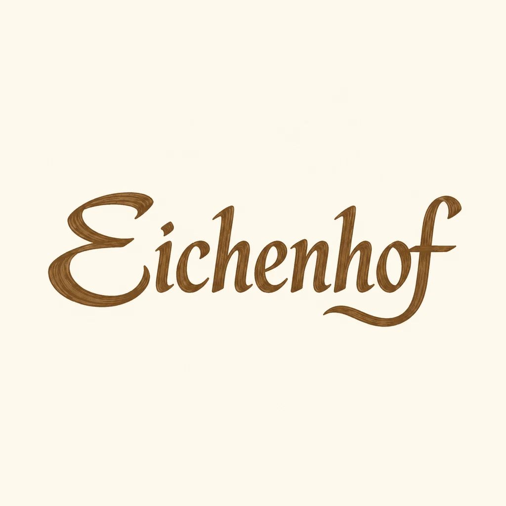Eichenhof (Eichenhof), a German calligraphic wordmark logo