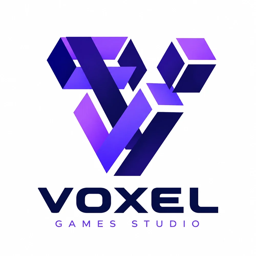Voxel, a 3d style logo generated with Logofai