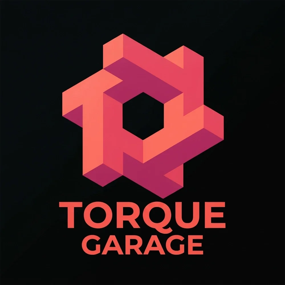 Torque Garage, a 3d style logo generated with Logofai