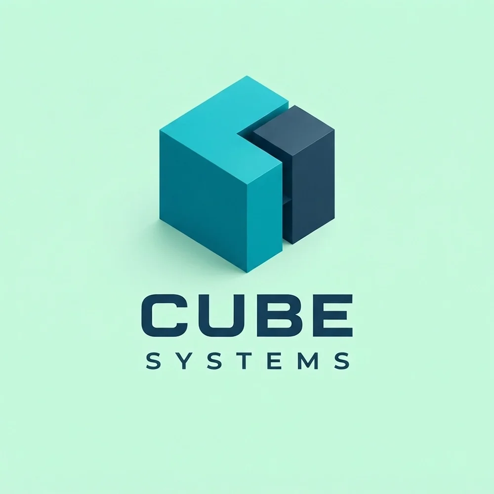 Cube Systems, a 3d style logo generated with Logofai