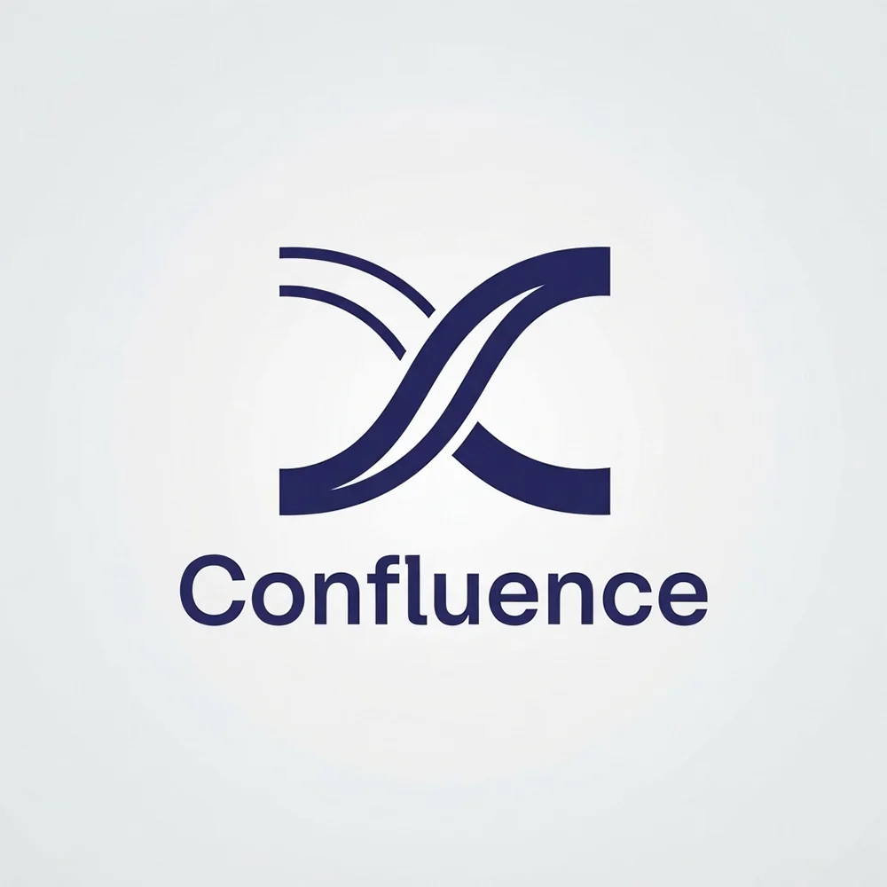 Confluence, an abstract style logo generated with Logofai