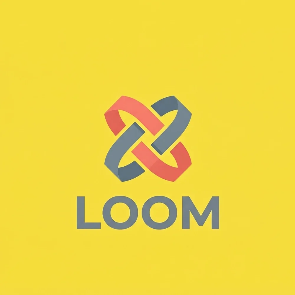 Loom, an abstract style logo generated with Logofai