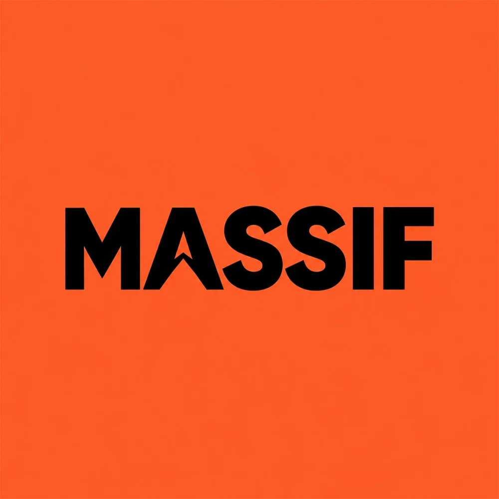 MASSIF, a bold style logo generated with Logofai
