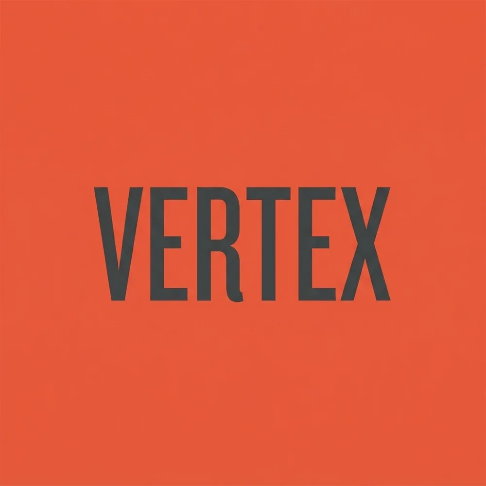 Vertex, a condensed style logo generated with Logofai