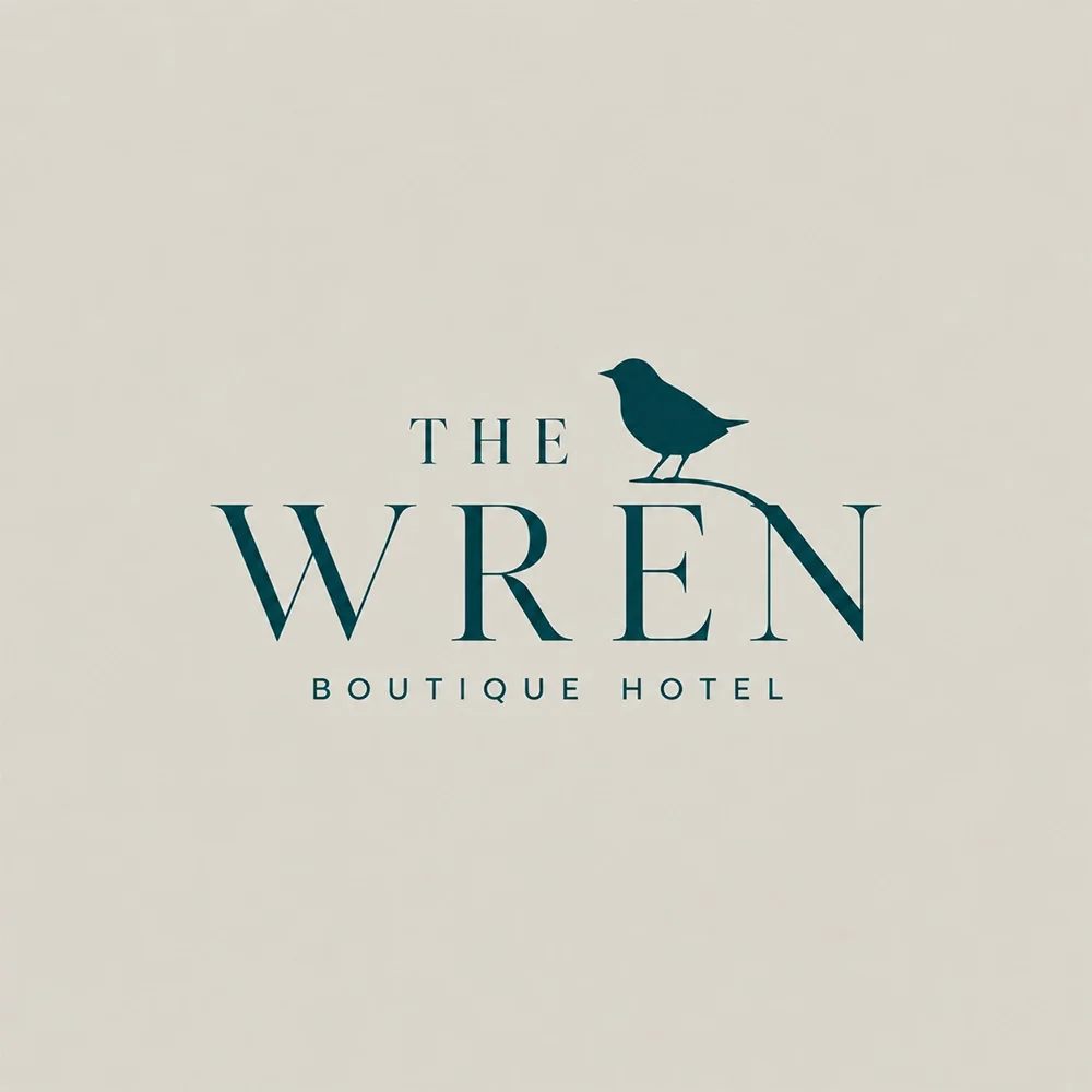 The Wren, an elegant style logo generated with Logofai