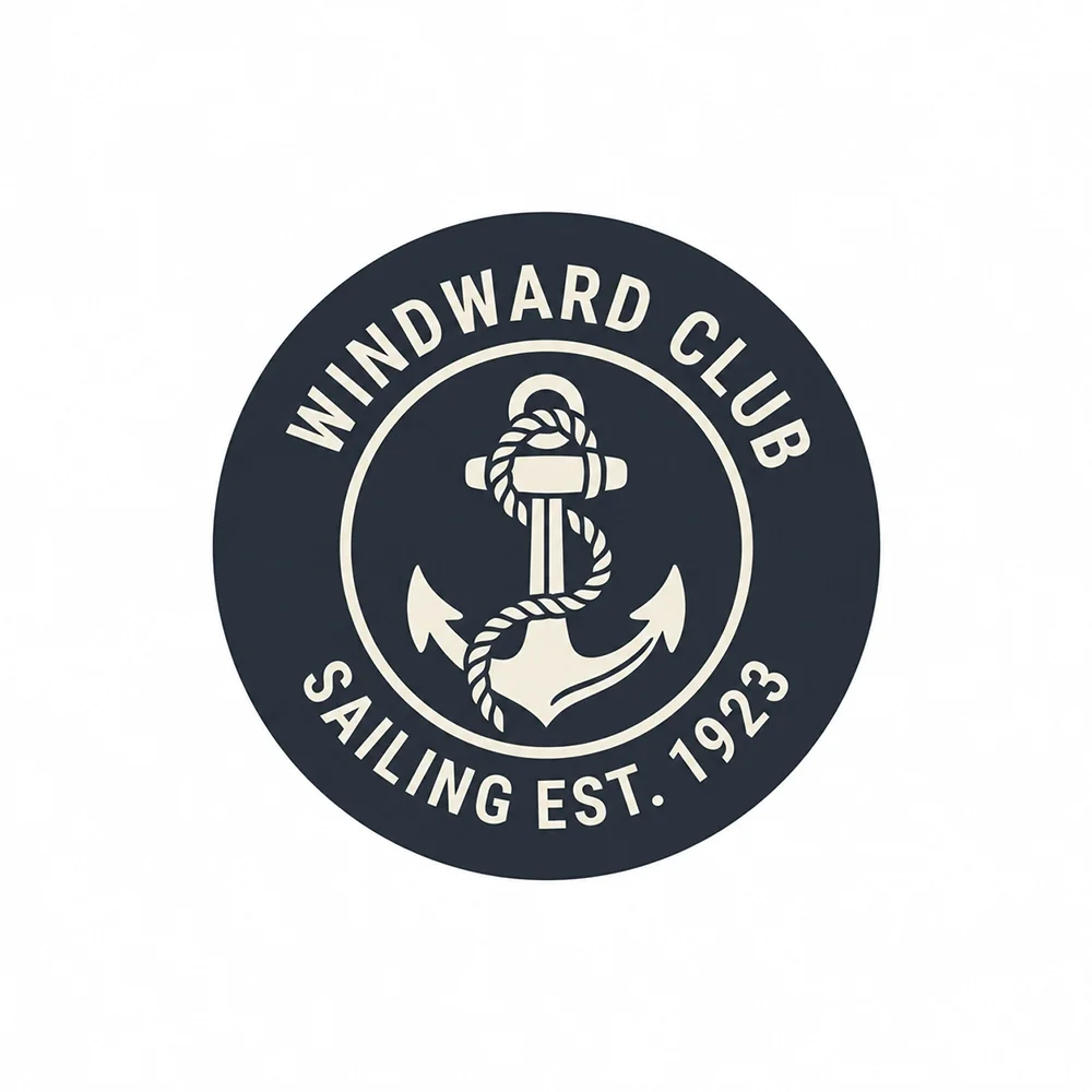 Windward Club, an emblem style logo generated with Logofai