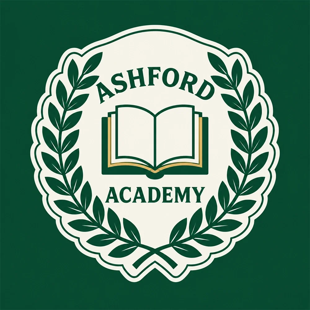 Ashford Academy, an emblem style logo generated with Logofai