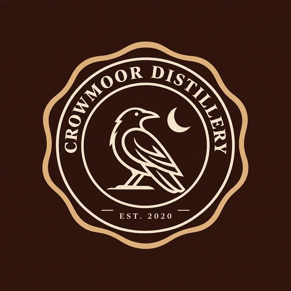 Crowmoor, an emblem style logo generated with Logofai
