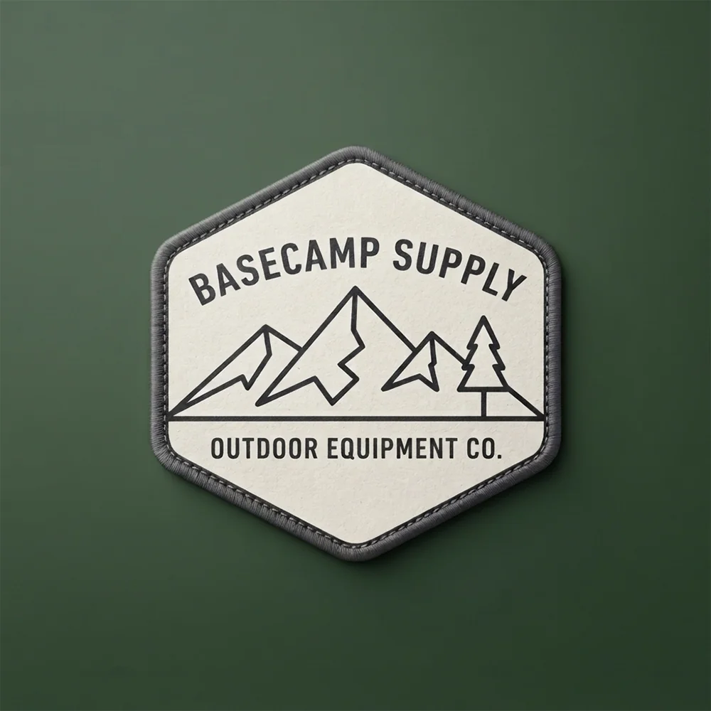 Basecamp Supply, an emblem style logo generated with Logofai