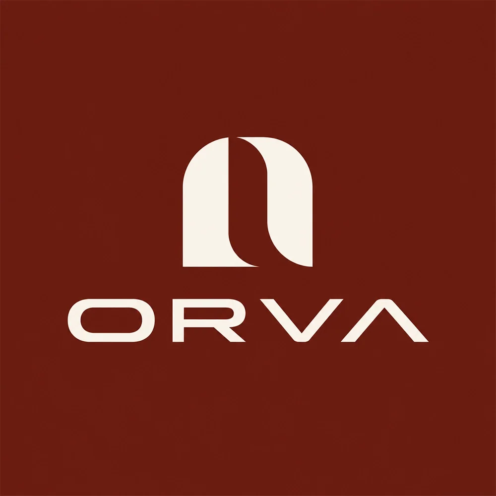 ORVA, an extended style logo generated with Logofai