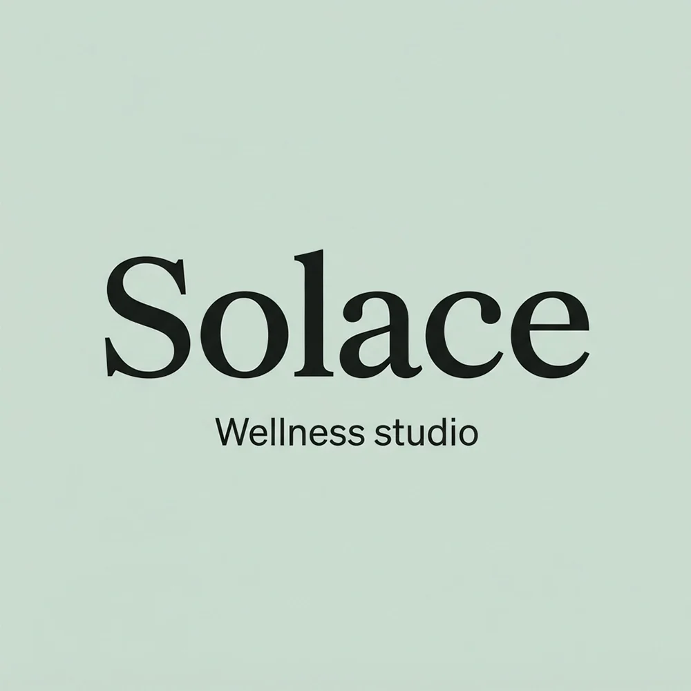 Solace, an extended style logo generated with Logofai