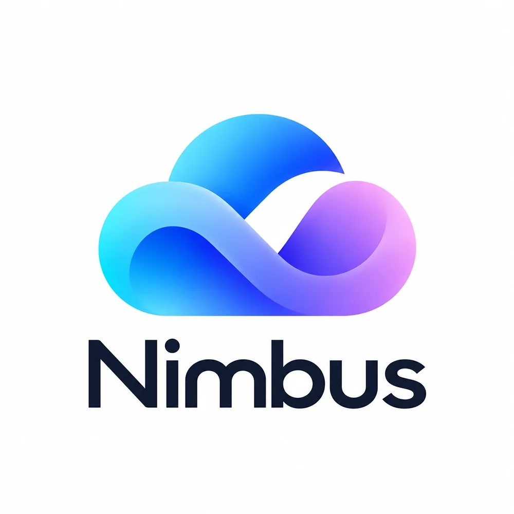 Nimbus, a gradient style logo generated with Logofai