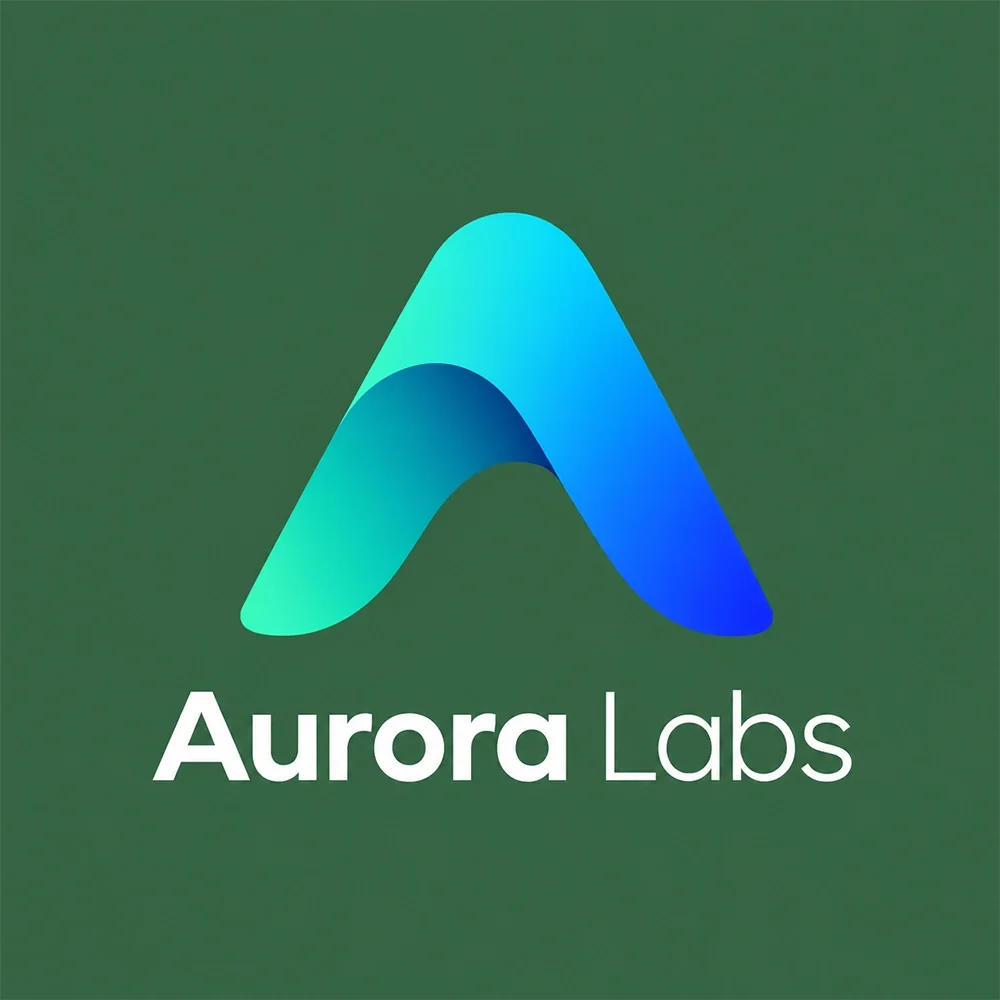 Aurora Labs, a gradient style logo generated with Logofai