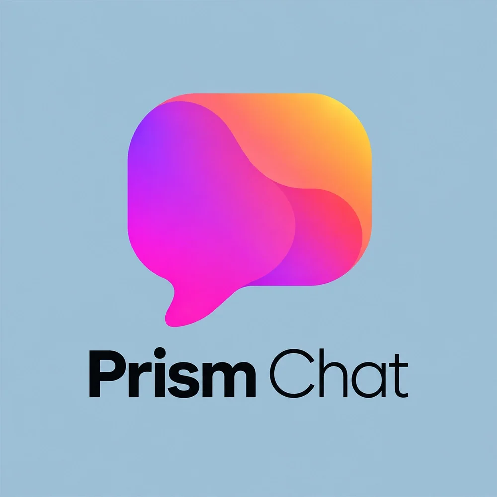 Prism Chat, a gradient style logo generated with Logofai
