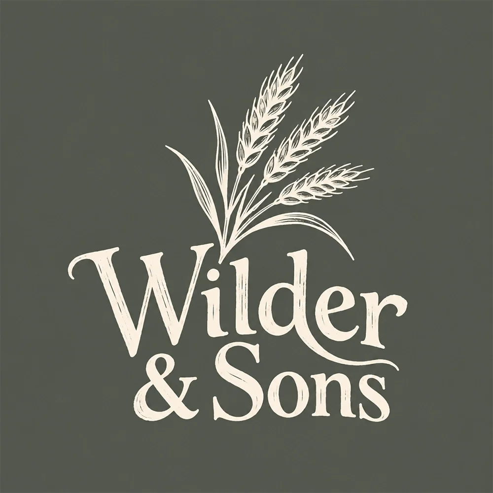 Wilder & Sons, a hand drawn style logo generated with Logofai
