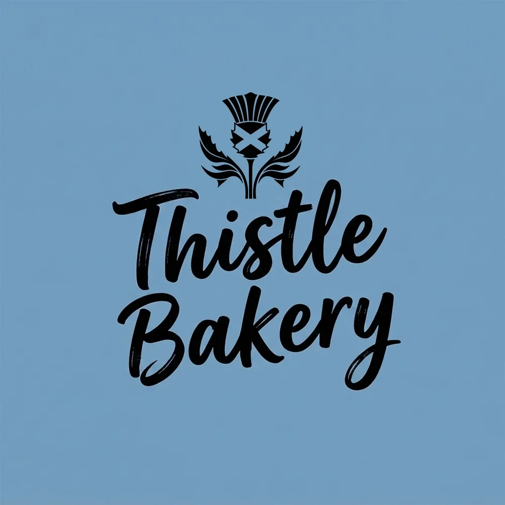 Thistle Bakery, a hand drawn style logo generated with Logofai