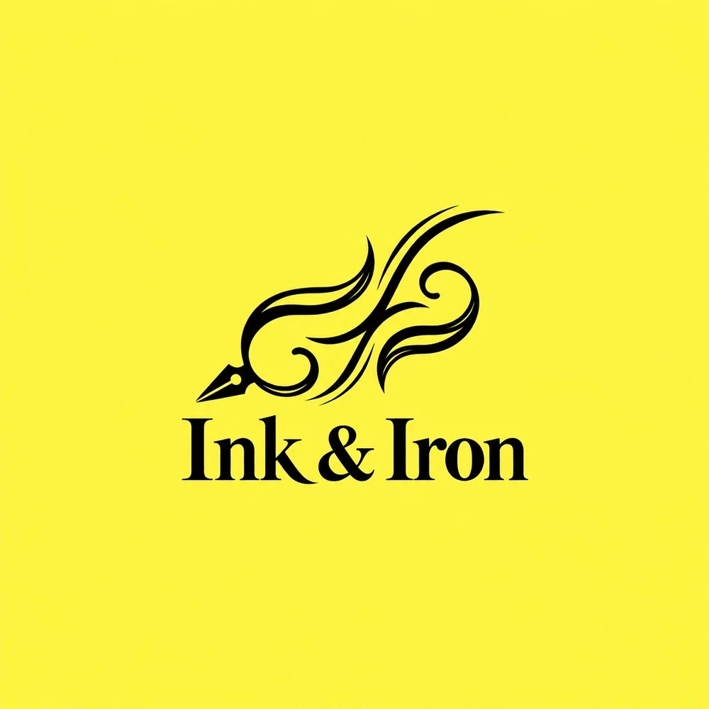 Ink & Iron, a hand drawn style logo generated with Logofai
