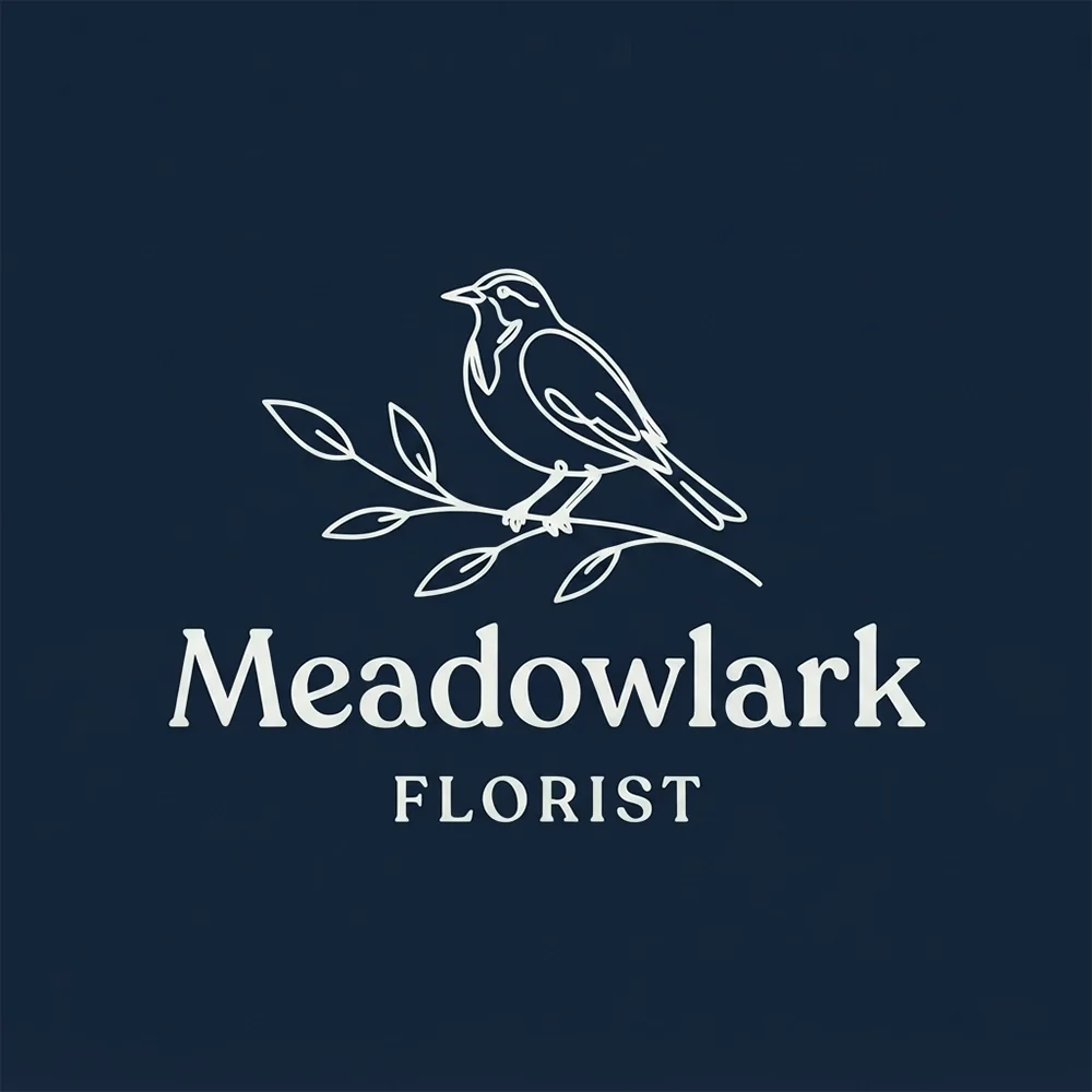 Meadowlark, a hand drawn style logo generated with Logofai