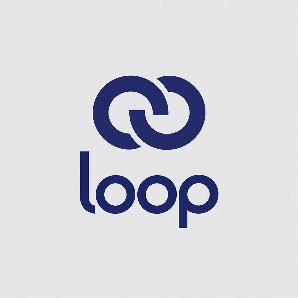 loop, a lowercase style logo generated with Logofai