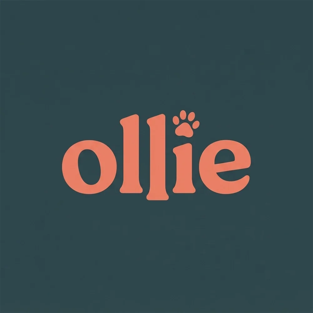 ollie, a lowercase style logo generated with Logofai