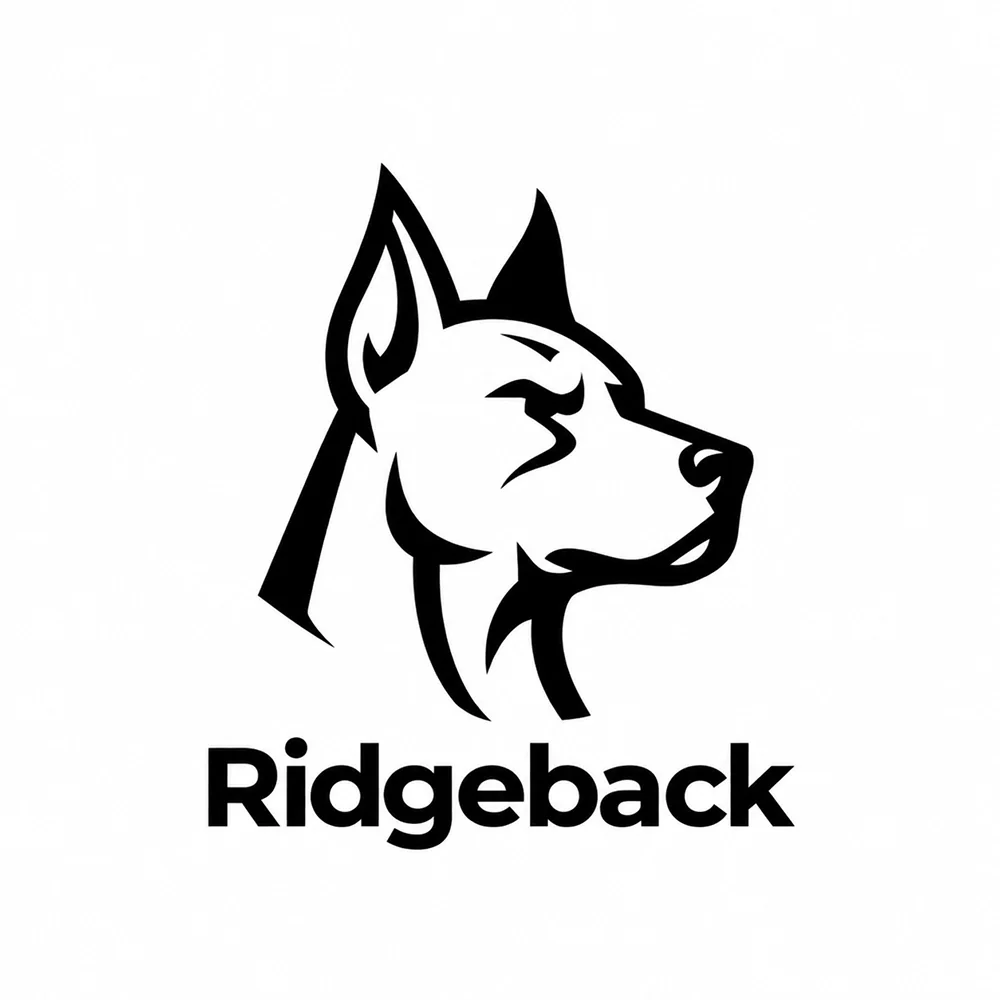 Ridgeback, a mascot style logo generated with Logofai
