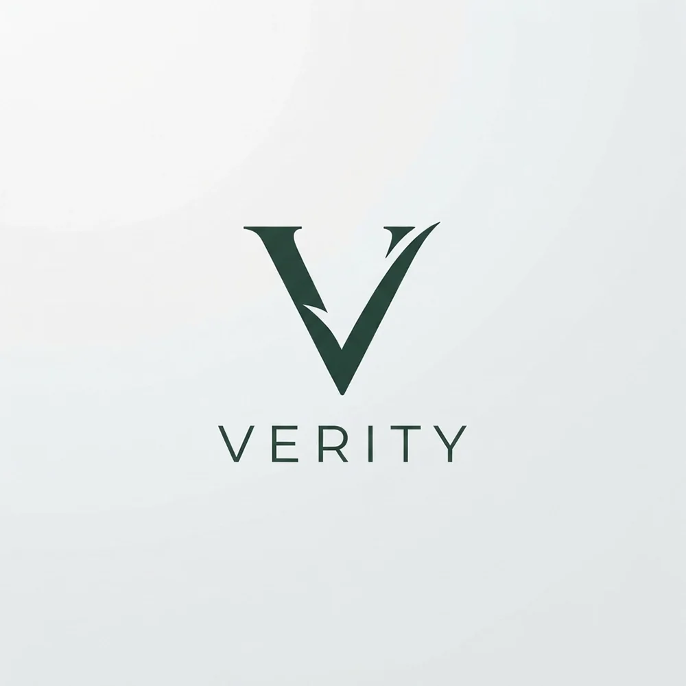 Verity, a monogram style logo generated with Logofai