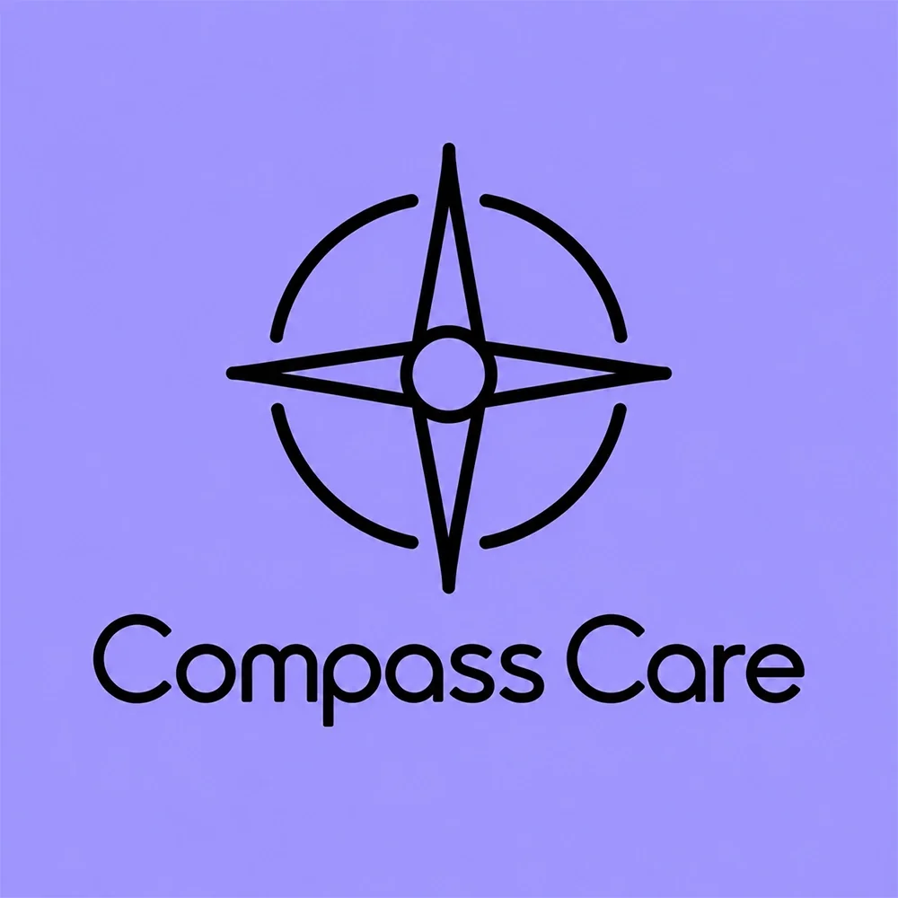 Compass Care, a monoline style logo generated with Logofai