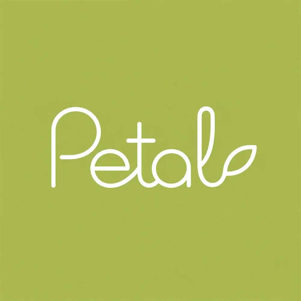 Petal, a monoline style logo generated with Logofai