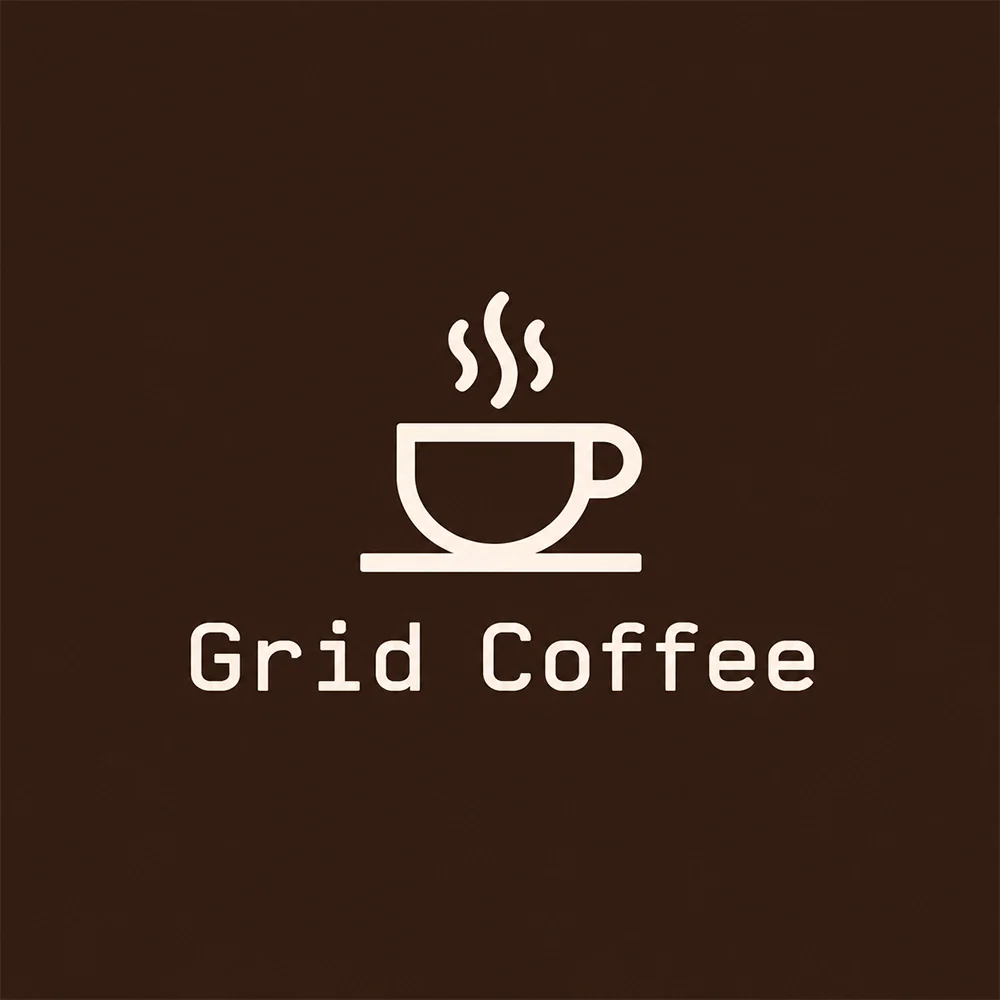 Grid Coffee, a monospace style logo generated with Logofai