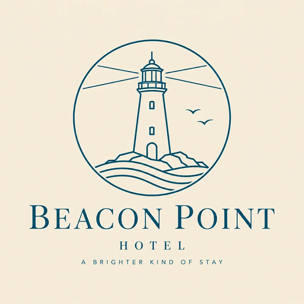 Beacon Point, an outline style logo generated with Logofai