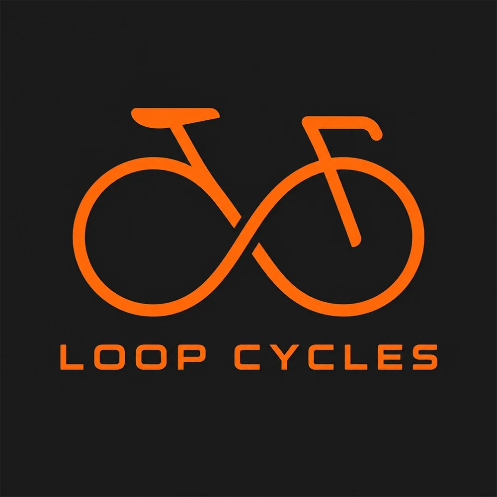 Loop Cycles, an outline style logo generated with Logofai