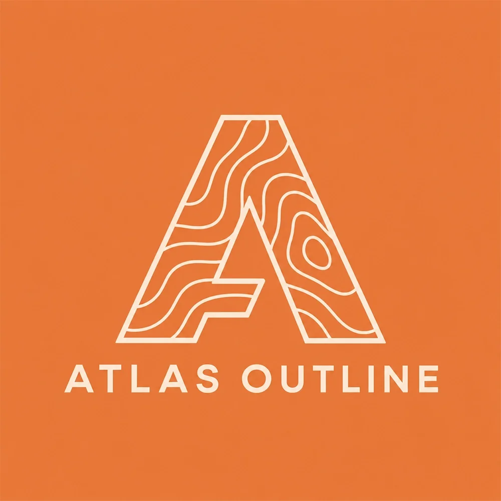 Atlas Outline, an outline style logo generated with Logofai