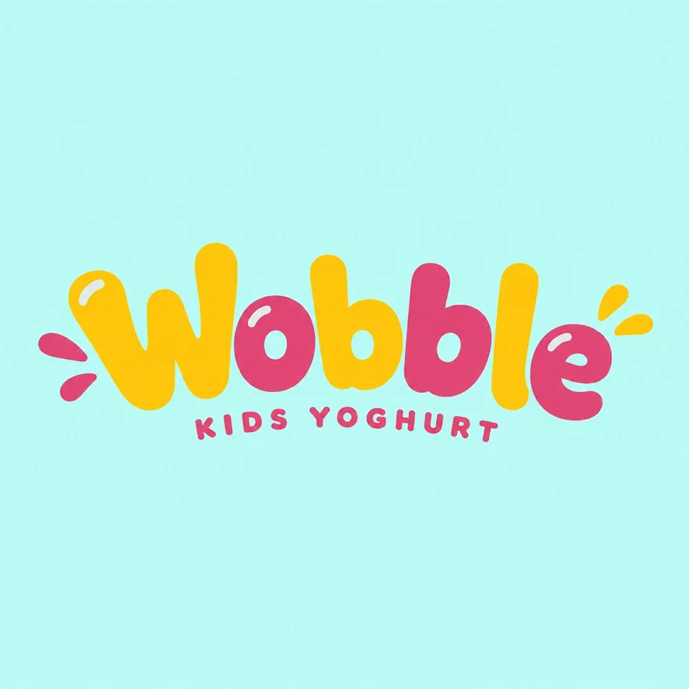Wobble, a playful style logo generated with Logofai