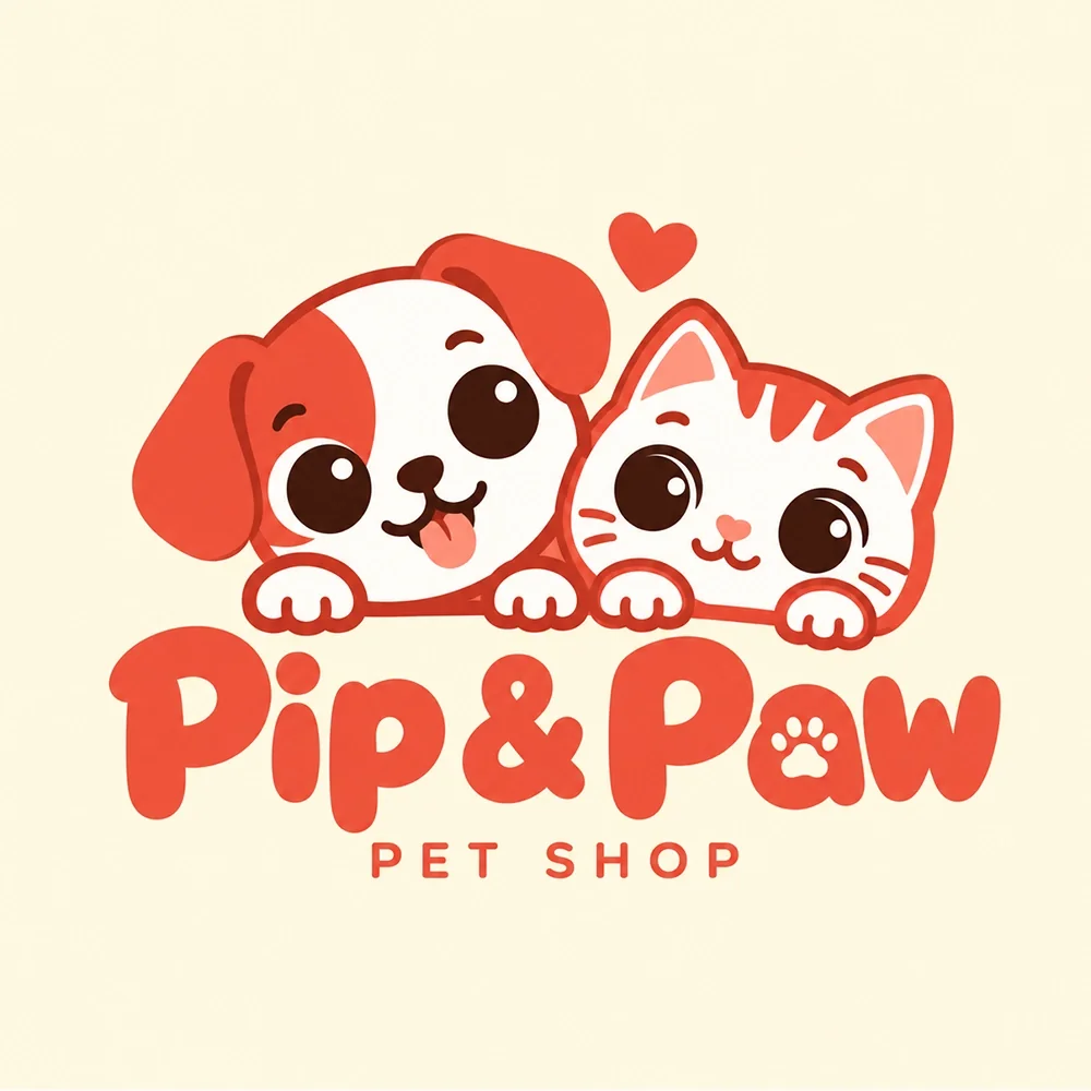 Pip & Paw, a playful style logo generated with Logofai