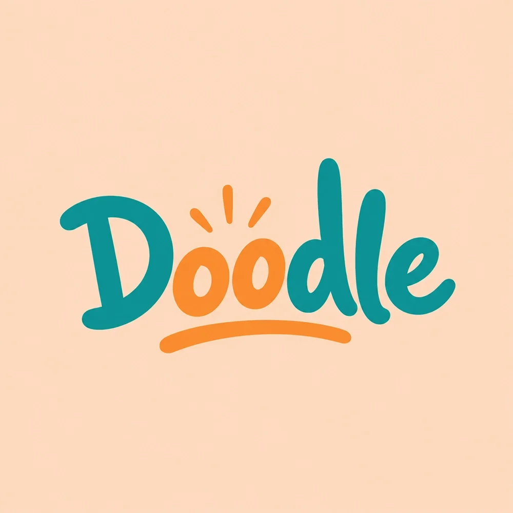 Doodle, a playful style logo generated with Logofai